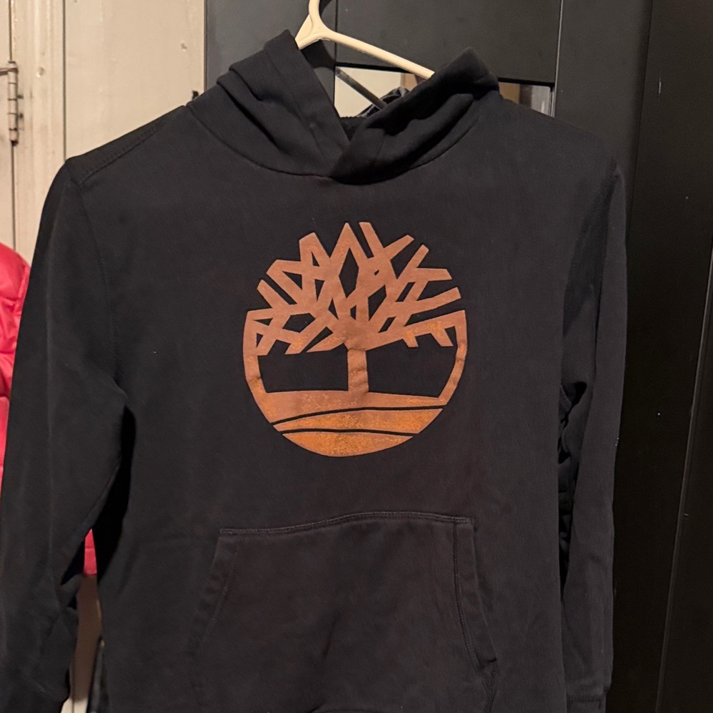 Timberland Black Hoodie with Brown Logo